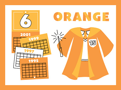Orange calendar color color chart countdown halloween harry potter hogwarts number chart orange wand wizard
