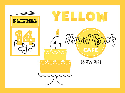 Yellow broadway cake candle color chart hard rock cafe musical new york city number chart nyc playbill theater yellow