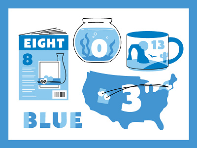 Blue america blue color chart delicate arch fish bowl magazine mug new york number chart scrapbook starbucks utah