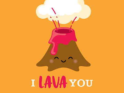 I LAVA you doodlebug icon kawaii lava love pun punny puns volcano