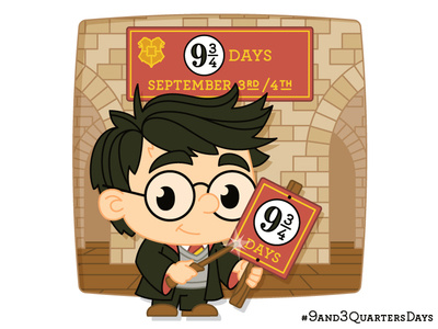 Harry Potter 9 34 character design chibi curtrjensen fan art harry potter platform wizard wizarding world