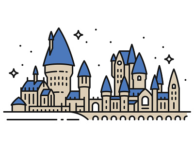 Hogwarts castle fan art harry potter hogwarts illustration line art simplified