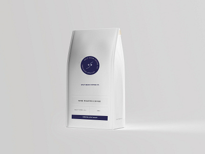 Split Bean 3d 3d modelling blue branding coffee graphic design label logo minimal packaging white