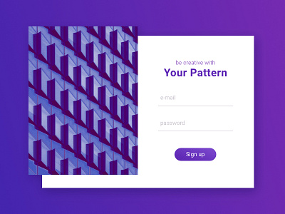 Daily UI Challenge #01 Sign Up dailyui interaction minimal pattern photoshop sign up sketch ui uidesign user interface ux webdesign