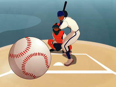 Baseball Styleframe Batter animation baseball character character design design illustration sport woman