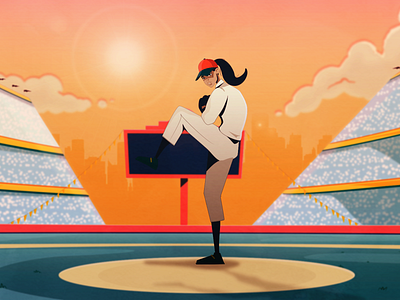 Baseball Styleframe Pitcher animation baseball character design design illustration sport styleframe woman women