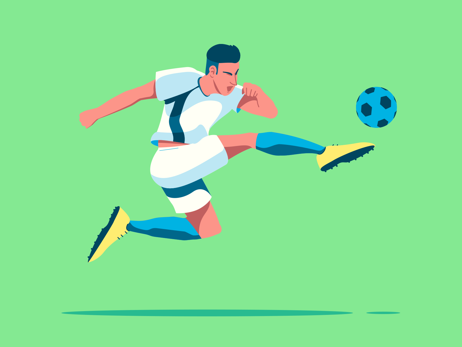Football player character design football footballplayer illustration kick soccer soccerplayer