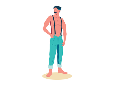 Mustasch Hunk character design man model mustasch pretty shirtless