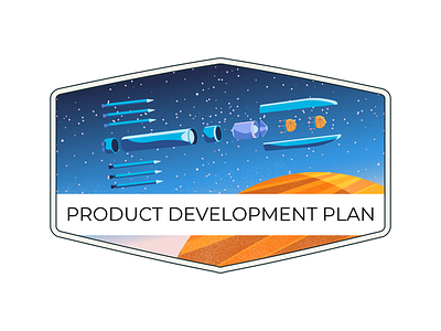 Startup - Product Development plan branding development economy icon illustration infographic planets product product development plan ship space spaceship stars startup