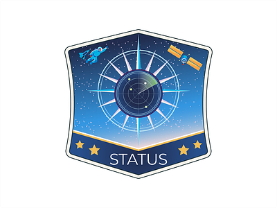 Startup - Status astronaut branding economy icon illustration infographic radar satellite scanning space startup status