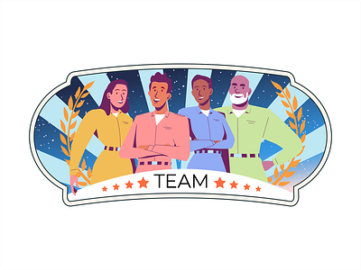 Startup - Team astronaut branding character design illustration man space startup team woman