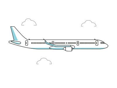 Airplane line illustration airbus airplane icon illustration illustrator line icon line illustration plane