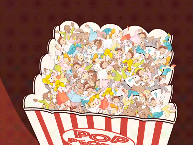 Pop People after effects animation cinema humor illustrator popcorn