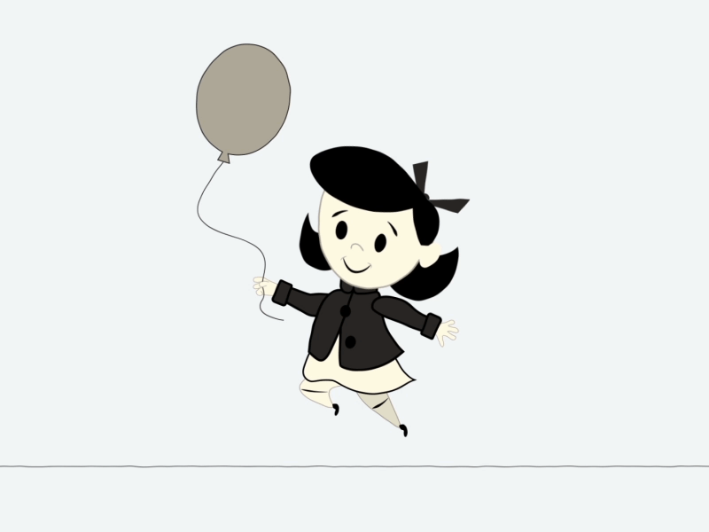 Claire skipping animation balloon bonnie and claire cartoon claire girl poks skipping skipping girl toon vintage walk cycle