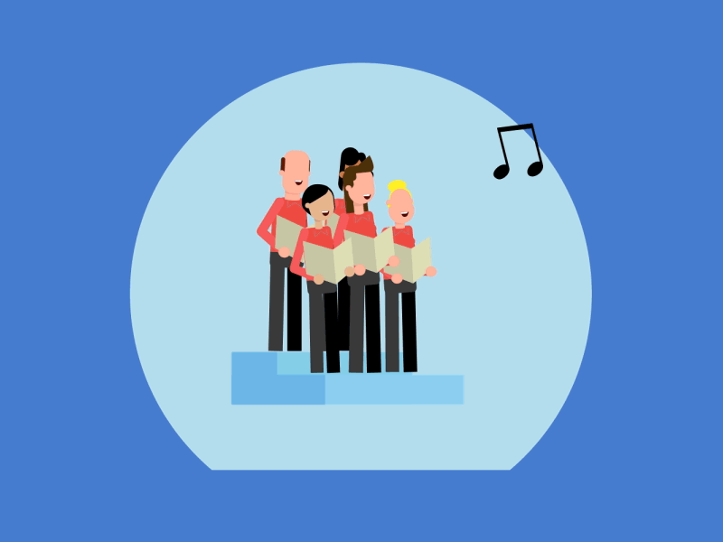 Choir animated icon animation choir explainer video icon infographic singing vector graphic