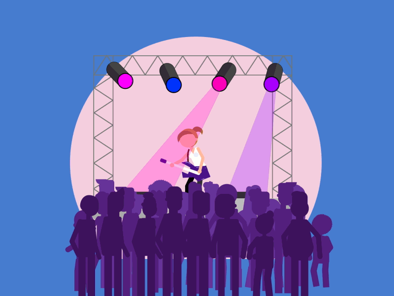 Concert animated icon animation concert explainer video icon infographic vector graphic