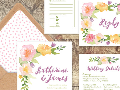 floral watercolor wedding invitation wedding stationery invitation design painted watercolor flowers wedding invite wedding invitation design floral watercolor