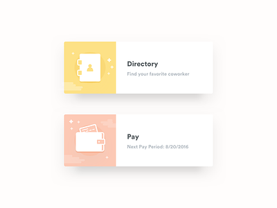 HR Card Set 4 active app icons card card animate clouds directory hr icons pay stars wallet
