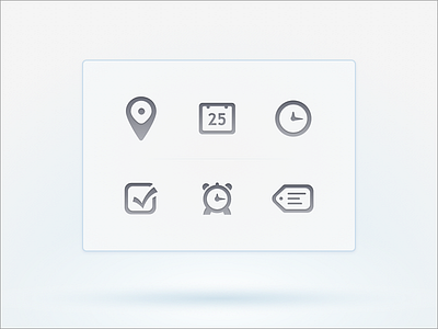 Calendar Icons alarm app calendar date iphone location practice reminder sketch time title