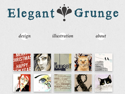 Elegant Grunge circles grey illustration portfolio simple teal texture web design