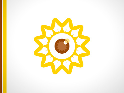 Smart Family Vision doctor eye identity logo optometry sunflower