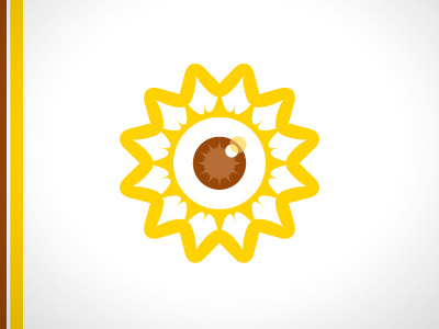 Smart Family Vision logo identity sunflower eye optometry doctor