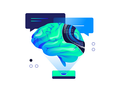 Artificial intelligence brain design flat icon identity illustration illustrator intelligence simple team technology texture ui ux vector vector art web website