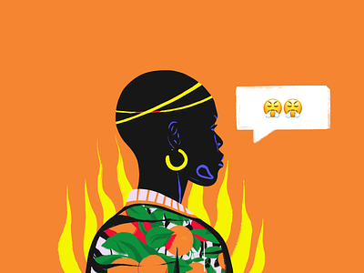 😤😤 africa art art direction branding design flat girl graphic illustration orange simple texture textures ui ux vector web