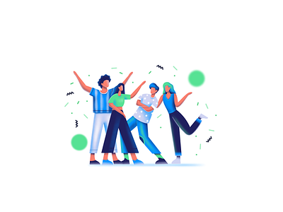 Team party branding character design flat icon illustration party simple studio team texture ui ux vector web