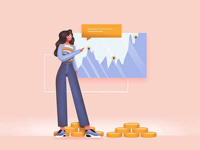Cryptocurrency art character crypto crypto wallet cryptocurrency design flat girl icon illustration simple texture ui ux vector web
