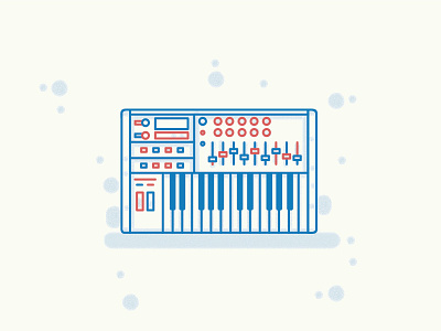 MIDI Synth draw flat icon illustration midi minimal music outline synth vector