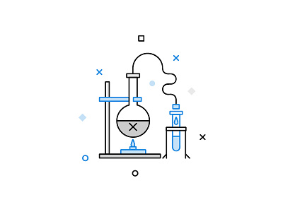 Experiments blue experiments icon illustration line art minimal out line vector