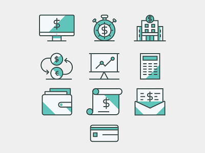 Finance icons bank card finance flat icon minimal outline simple vector