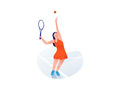 Tennis player 1 animation brand character design editorial illustration interface minimalism typography ui ux web