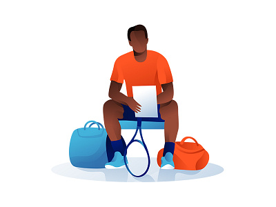 Tennis player 3 animation brand character design editorial illustration interface minimalism typography ui ux web