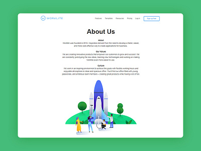 About us animation brand character design editorial illustration interface minimalism typography ui ux web