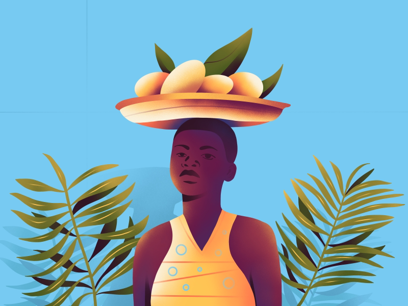 Lemonade design web girl character minimal ux ui graphic procreate plant summer lemon simple illustration