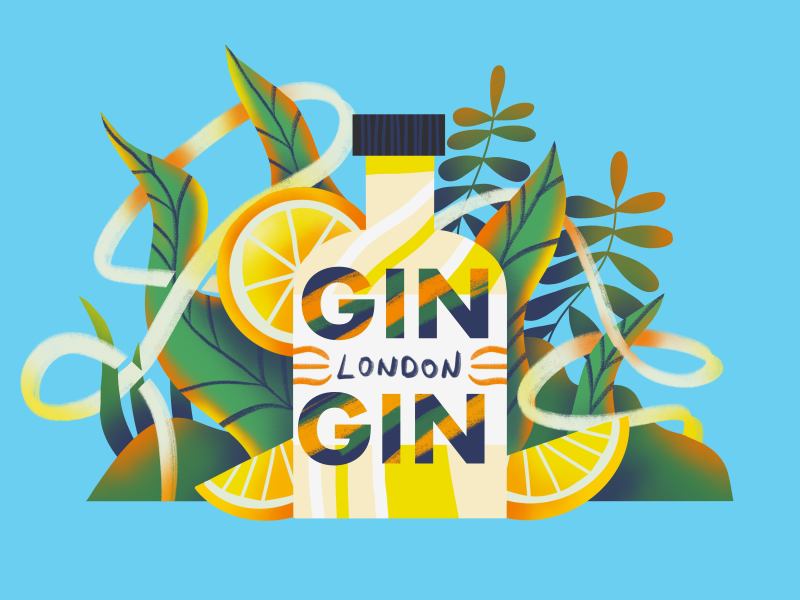 Gin London download texture flat minimal simple ux ui drink vector icon london gin illustration