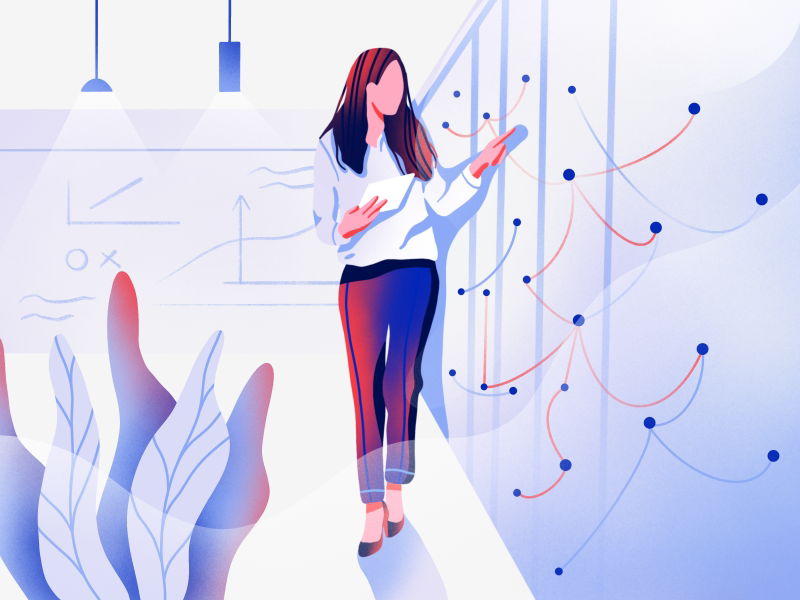The scientists editorial branding plant character scientists graphic design web ux ui icon vector illustration