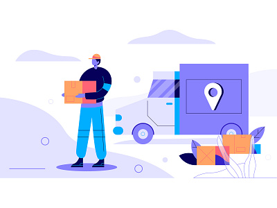 Delivery on your address art character delivery delivery app design download flat graphic icon icons illustration minimal package post simple texture ui ux vector web