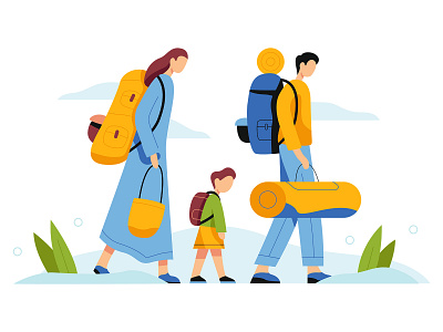 Family traveling animation art character design download editorial family flat icon icons illustration minimal simple texture travel typography ui ux vector web