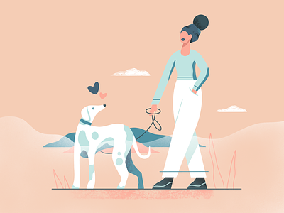 Walking art character dog graphic illustration pet simple ui ux vector web web illustration