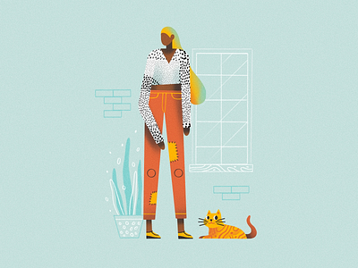 Outfit app character clean design flat girl grain graphic illustration illustrator logo minimal simple ui ux web
