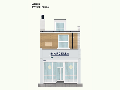 Marcella, Deptford architecture building city england food geometrics illustration italian london print restaurant shop small business urban