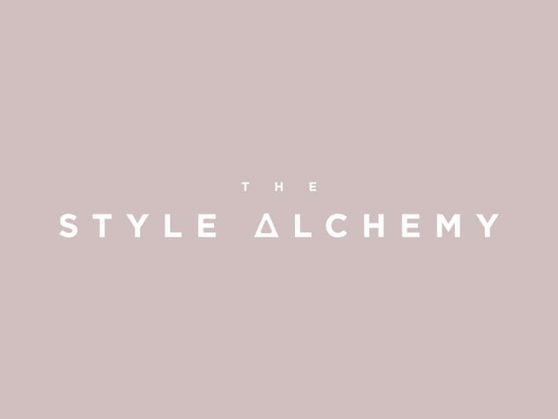 The Style Alchemy brand colour fashion identity logo minimal science triangle type