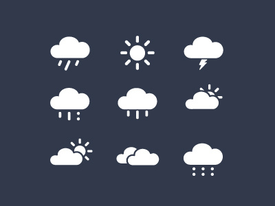 Weather Icons cloud icon rain snow sun thunder weather