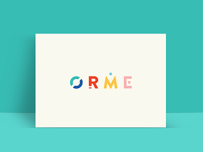 OrmeOrmeOrme brand card colour logo name playful print shadow type