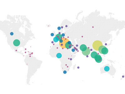 Infographic Map circle heatmap infographic location map