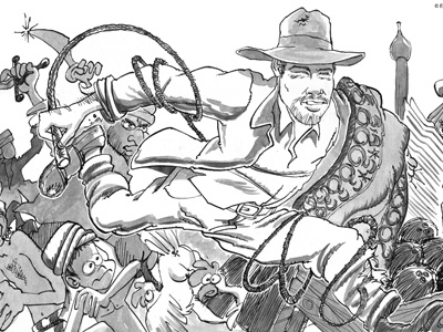 Indiana Jones brazil humour illustration ink mad