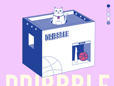 Dribbble Cat 图形 插图 设计 运动设计